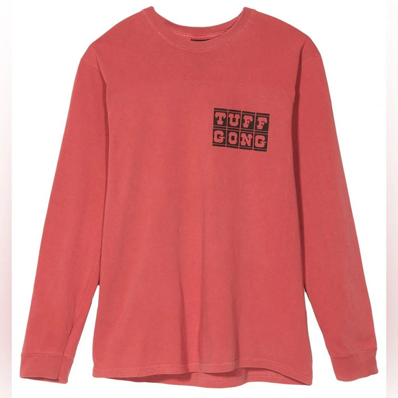 NWT Stussy x Bob Marley Collab Tuff Gong Long Sleeve Shirt Raspberry Medium